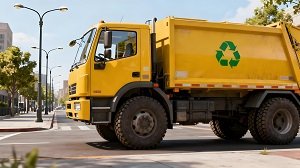 Garbage truck side view